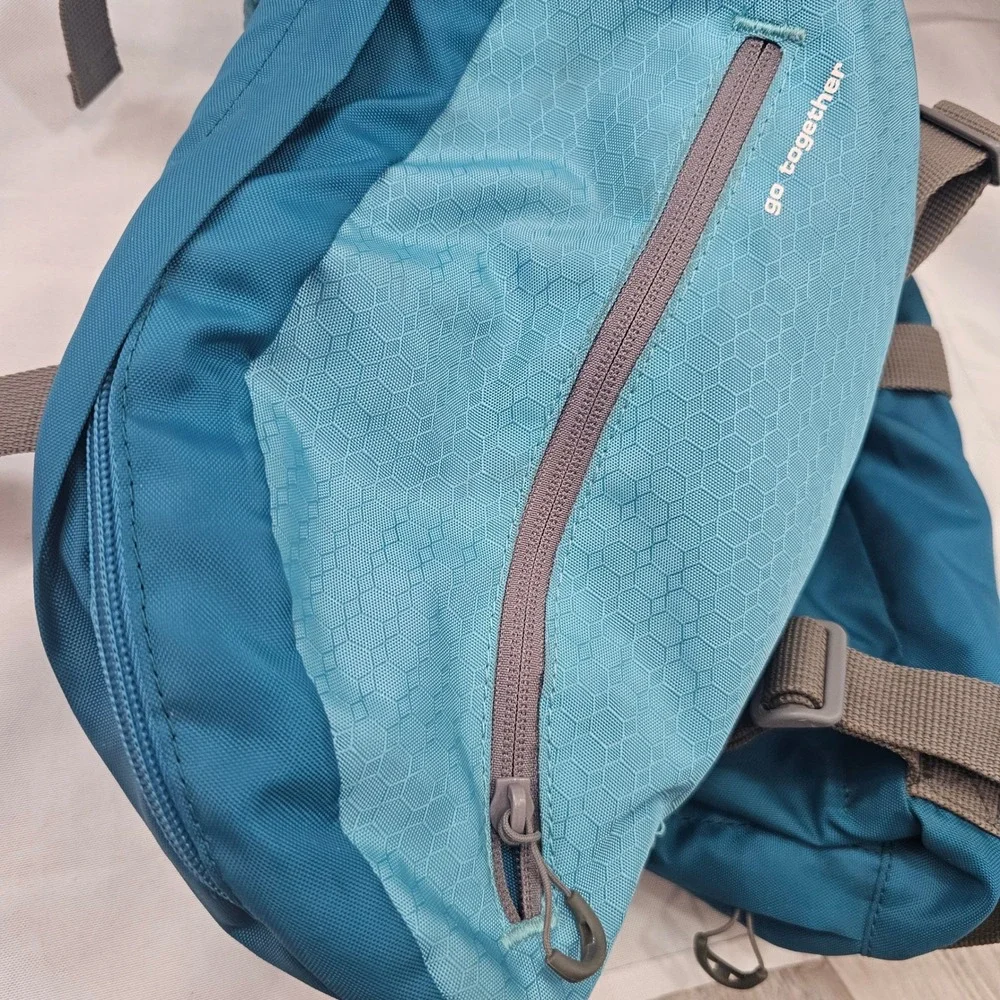 Kurgo Baxter Dog Backpack‎ Harness Blue Teal Adjustable Hiking Gear Saddlebags
